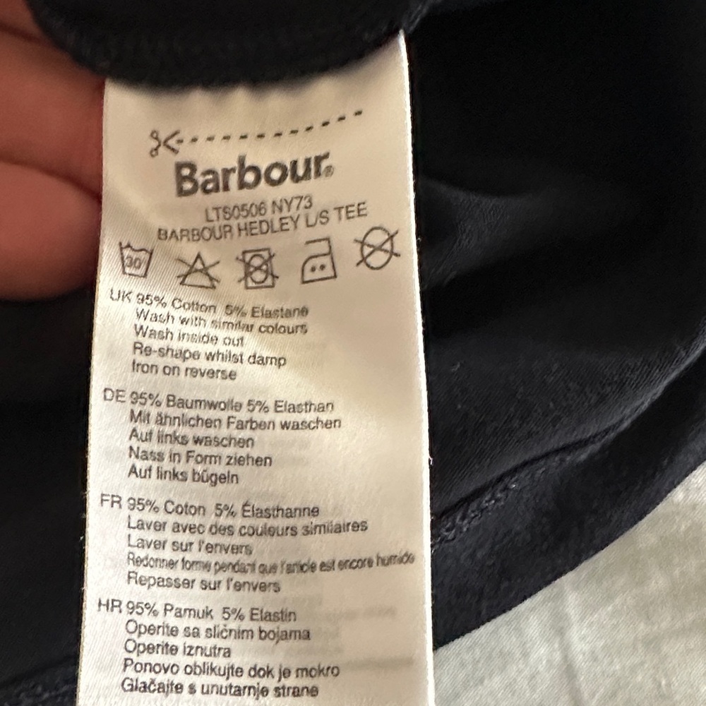 Barbour navy long sleeved Tee with Dog and Boots Design - Picture 6 of 6